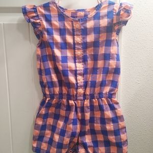 💜24 month toddler girl plaid romper